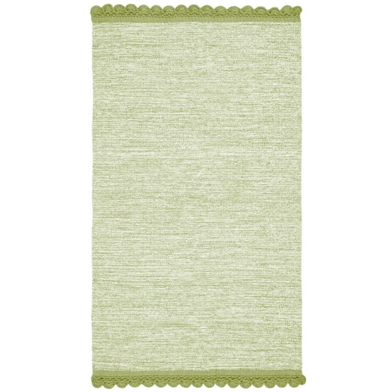 SAFAVIEH Montauk Sharlene Solid Braided Cotton Area Rug, Green, 3' x 5'