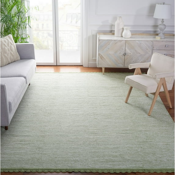 SAFAVIEH Montauk Sharlene Solid Braided Cotton Area Rug, Green, 5' x 8'
