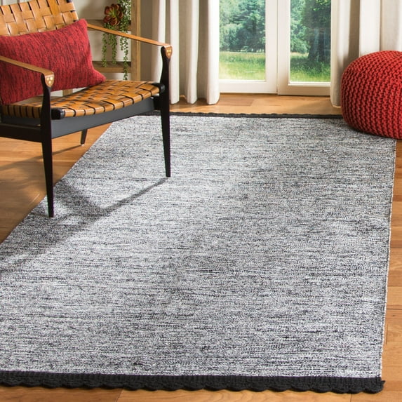 SAFAVIEH Montauk Sharlene Solid Braided Cotton Runner Rug, Black, 2'3" x 7'