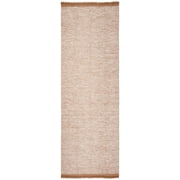 SAFAVIEH Montauk Sharlene Solid Braided Cotton Runner Rug, Brown, 2'3" x 7'