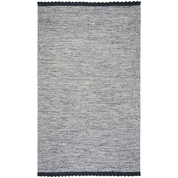 SAFAVIEH Montauk Sharlene Solid Braided Cotton Runner Rug, Navy, 2'3" x 7'