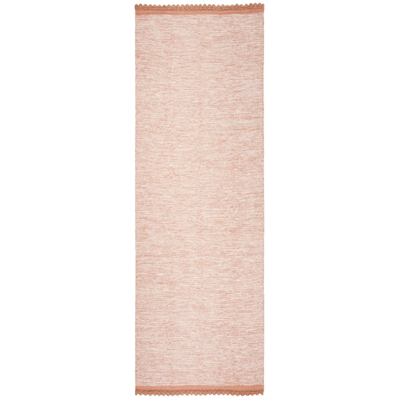 SAFAVIEH Montauk Sharlene Solid Braided Cotton Runner Rug, Peach, 2'3" x 7'