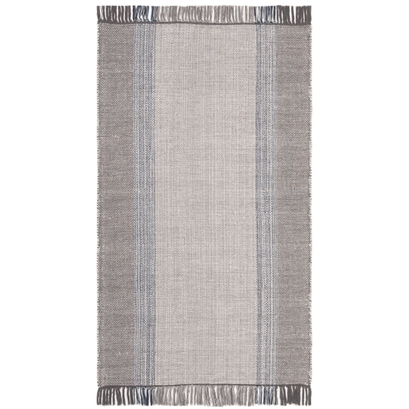 SAFAVIEH Montauk Sharlene Solid Cotton Area Rug, Blue/Grey, 2' x 3'