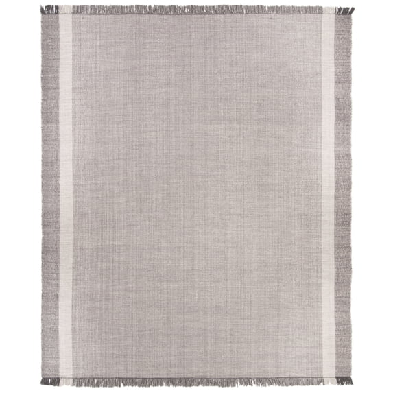 SAFAVIEH Montauk Sharlene Solid Cotton Area Rug, Ivory/Grey, 2'3" x 4'