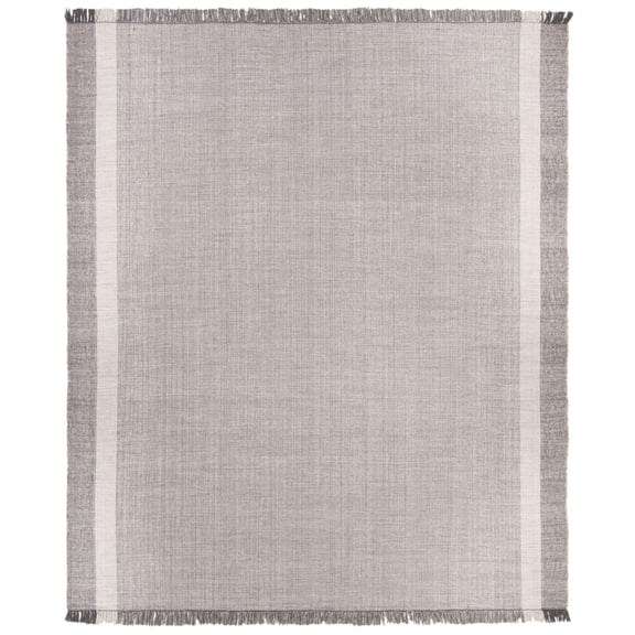 SAFAVIEH Montauk Sharlene Solid Cotton Area Rug, Ivory/Grey, 2' x 3'