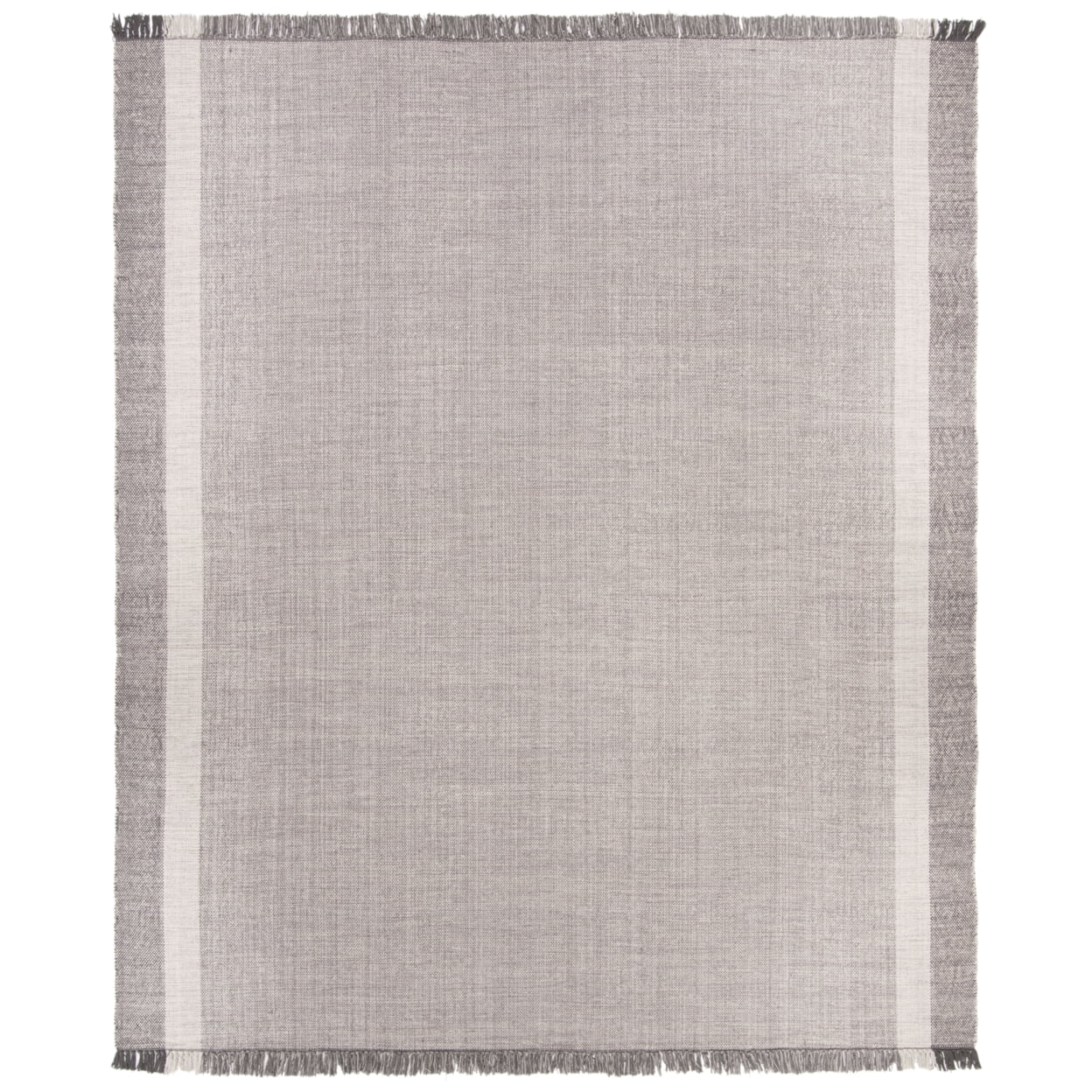 SAFAVIEH Montauk Sharlene Solid Cotton Area Rug, Ivory/Grey, 4' x 6'