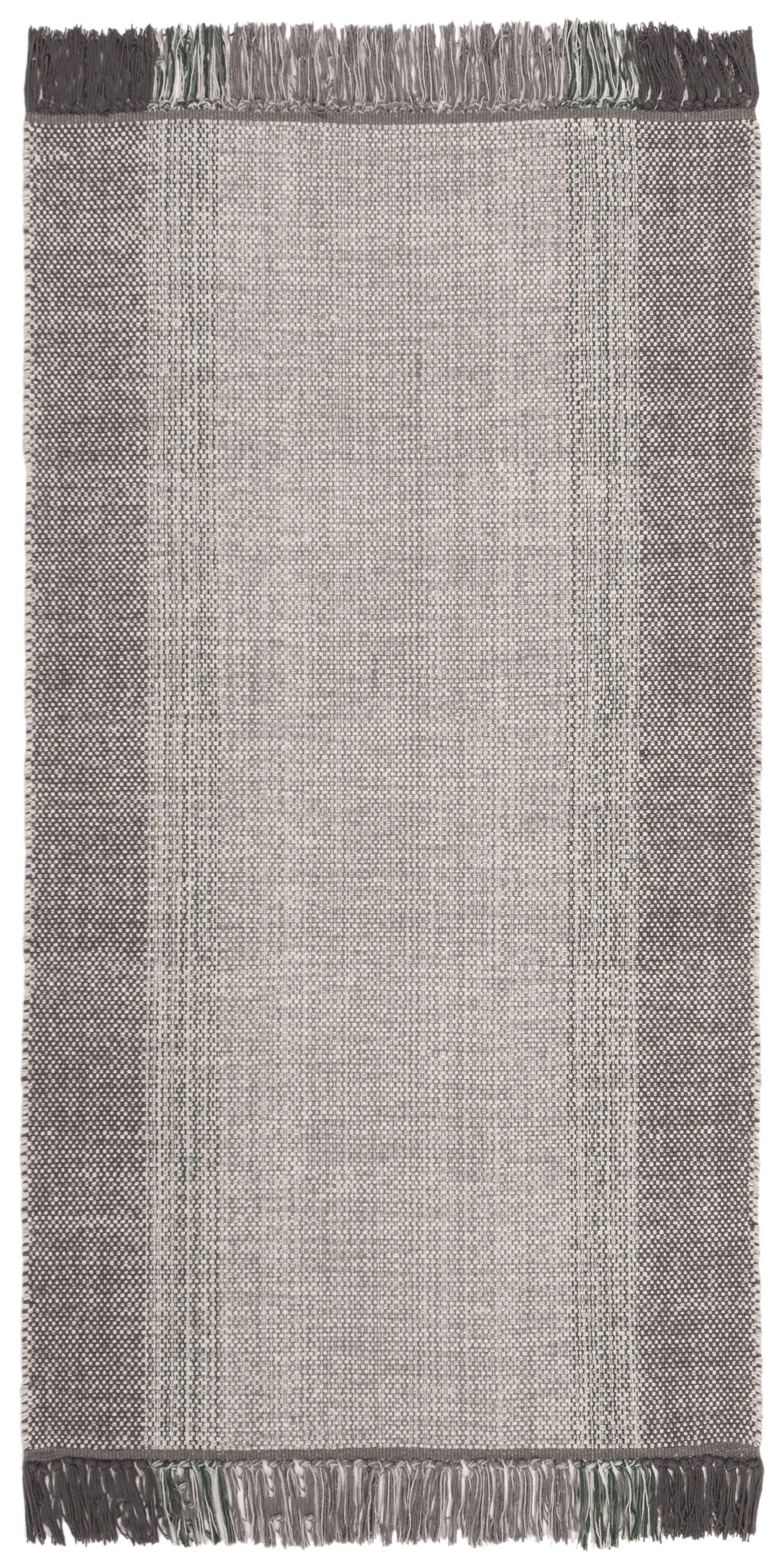 Montauk Green and Grey Handwoven Cotton Area Rug