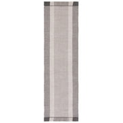 SAFAVIEH Montauk Sharlene Solid Cotton Runner Rug, Ivory/Grey, 2'3" x 10'