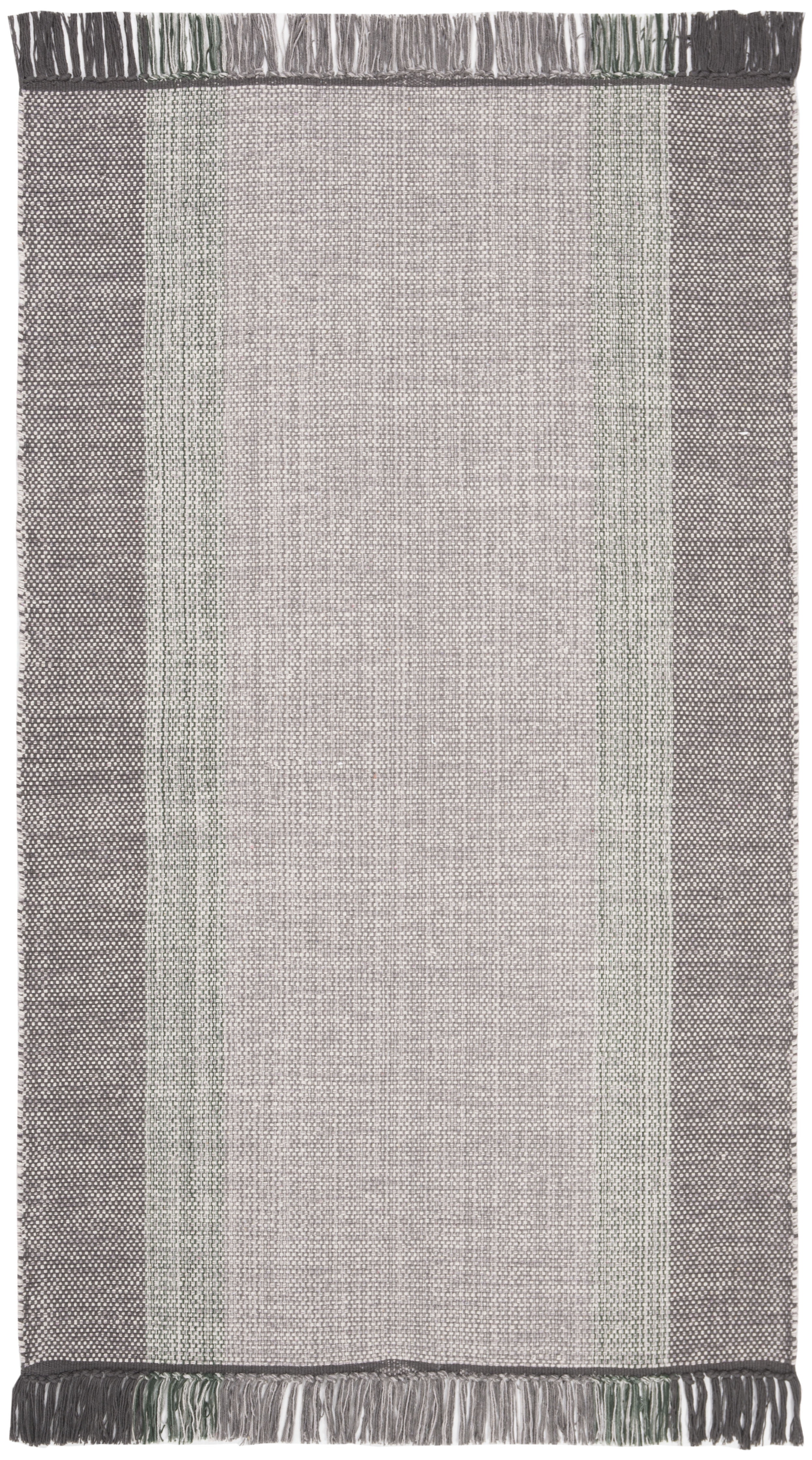 Montauk Green and Grey Handwoven Cotton Area Rug