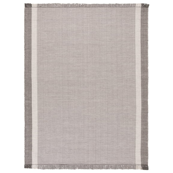 SAFAVIEH Montauk Sharlene Solid Cotton Area Rug, Ivory/Grey, 8' x 10'