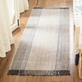 thumbnail image 1 of SAFAVIEH Montauk Sharlene Solid Striped Cotton Runner Rug, Blue/Grey, 2'3" x 7', 1 of 7