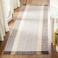 thumbnail image 1 of SAFAVIEH Montauk Sharlene Solid Striped Cotton Runner Rug, Mustard/Grey, 2'3" x 7', 1 of 7