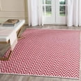 thumbnail image 1 of SAFAVIEH Montauk Siomha Chevron Cotton Area Rug, Red/Ivory, 5' x 7', 1 of 3