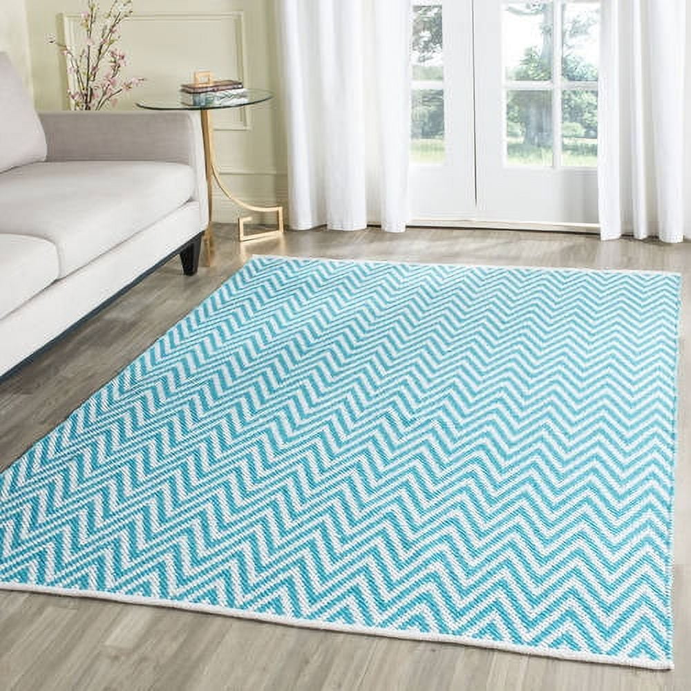 Ivory Coastline Handmade Flat Woven Wool-Cotton 5'x7' Rug