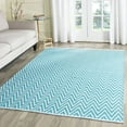 thumbnail image 1 of SAFAVIEH Montauk Siomha Chevron Cotton Runner Rug, Turquoise/Ivory, 2'3" x 7', 1 of 3