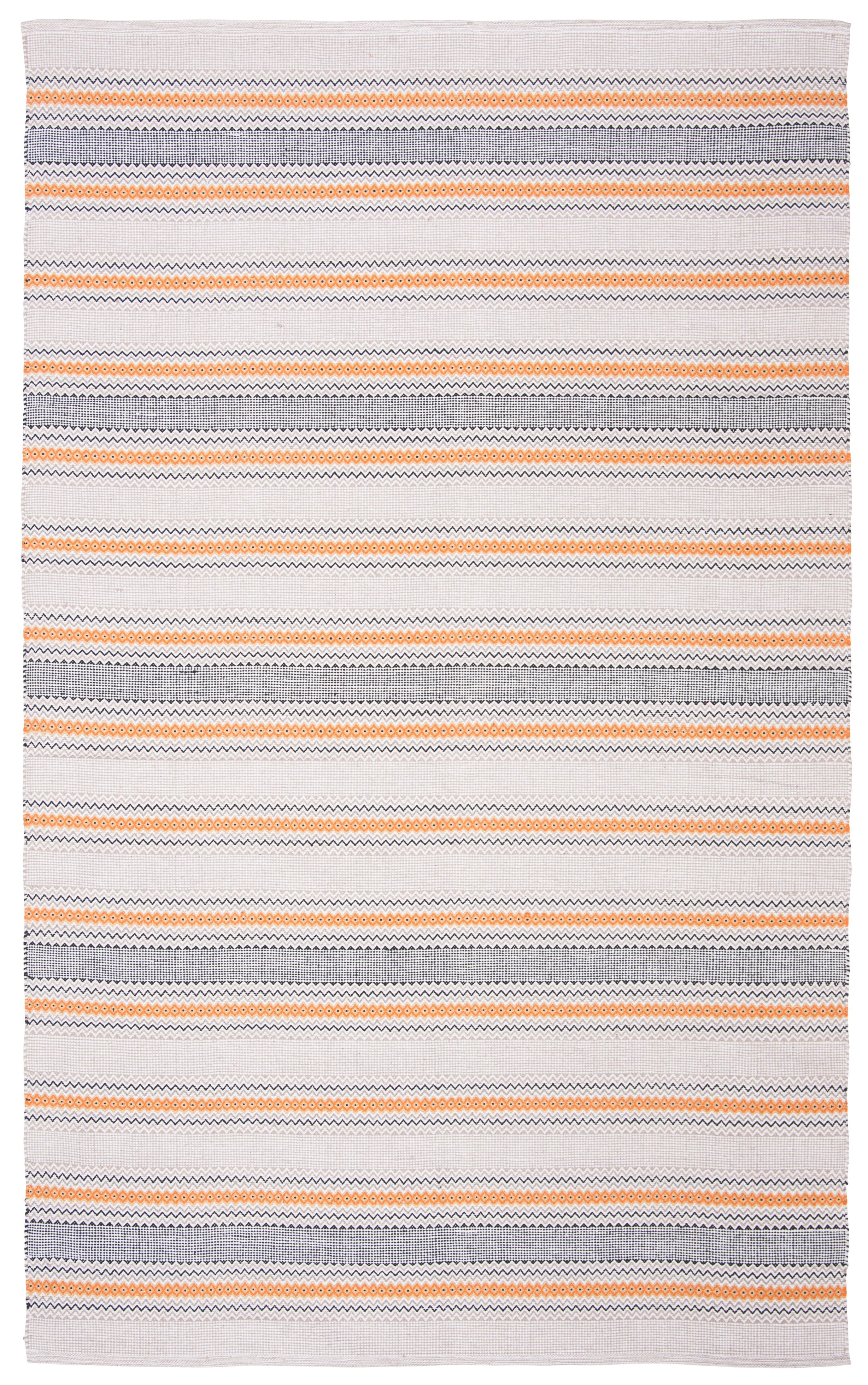 Montauk 3x5 Orange Beige Cotton Handwoven Reversible Rug