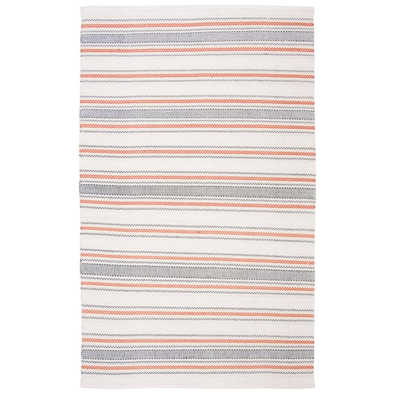SAFAVIEH Montauk Spots Geometric Cotton Area Rug, Red/Beige, 3' x 5'