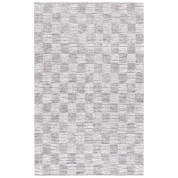 SAFAVIEH Montauk Taryn Checkered Cotton Area Rug, Black/Ivory, 5' x 8'