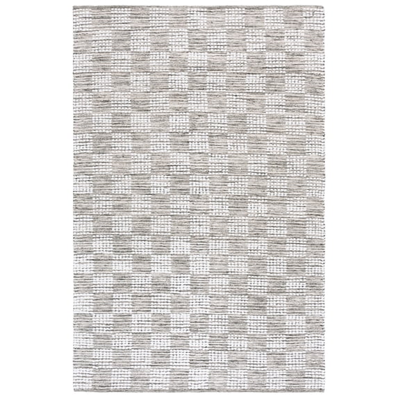 SAFAVIEH Montauk Taryn Checkered Cotton Area Rug, Green/Ivory, 4' x 6'