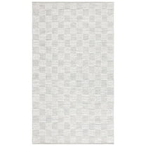 SAFAVIEH Montauk Taryn Checkered Cotton Area Rug, Silver/Ivory, 8' x 10'