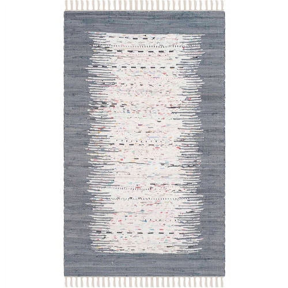 Montauk Ivory and Grey Handwoven Cotton Area Rug 3' x 5'