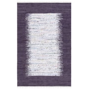 SAFAVIEH Montauk Tennyson Geometric Cotton Area Rug, Ivory/Purple, 4' x 6'