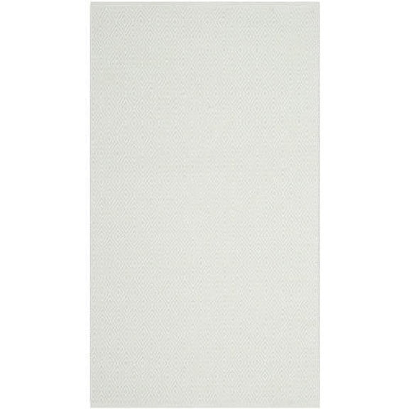SAFAVIEH Montauk Terrence Geometric Diamond Cotton Area Rug, Ivory/Foam Green, 3' x 5'