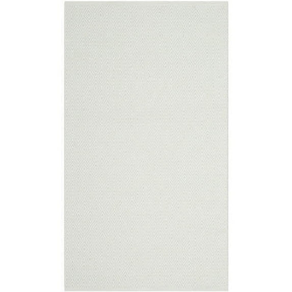 SAFAVIEH Montauk Terrence Geometric Diamond Cotton Area Rug, Ivory/Foam Green, 8' x 10'
