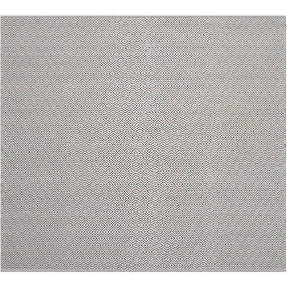 SAFAVIEH Montauk Terrence Geometric Diamond Cotton Area Rug, Ivory/Grey, 3' x 5'