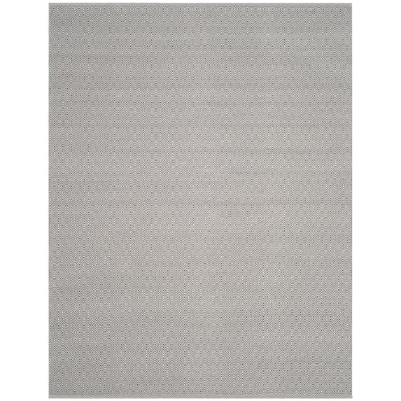 SAFAVIEH Montauk Terrence Geometric Diamond Cotton Area Rug, Ivory/Grey, 6' x 6' Round