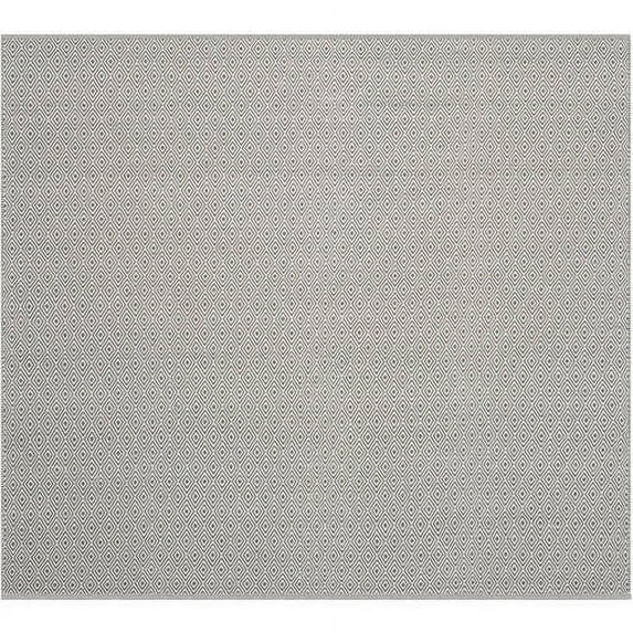SAFAVIEH Montauk Terrence Geometric Diamond Cotton Area Rug, Ivory/Grey, 9' x 12'