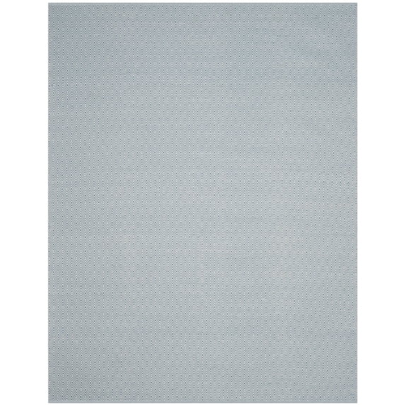 SAFAVIEH Montauk Terrence Geometric Diamond Cotton Area Rug, Ivory/Light Blue, 2'6" x 4'