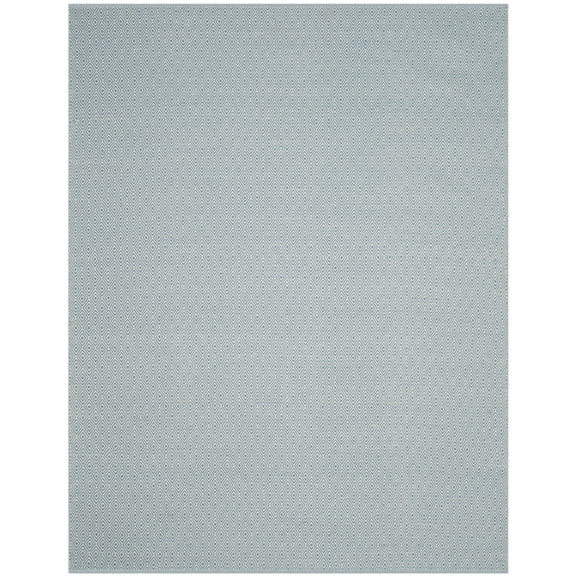 SAFAVIEH Montauk Terrence Geometric Diamond Cotton Area Rug, Ivory/Light Blue, 6' x 9'