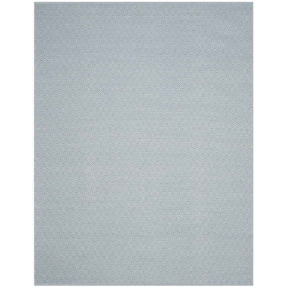 SAFAVIEH Montauk Terrence Geometric Diamond Cotton Area Rug, Ivory/Light Blue, 9' x 12'