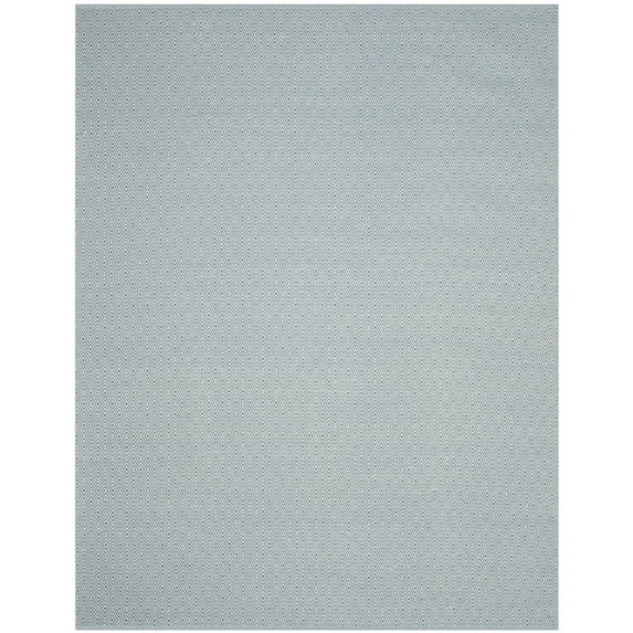 SAFAVIEH Montauk Terrence Geometric Diamond Cotton Area Rug, Ivory/Light Blue, 9' x 12'