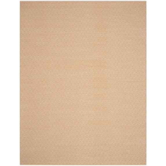 SAFAVIEH Montauk Terrence Geometric Diamond Cotton Area Rug, Ivory/Rust, 6' x 6' Round