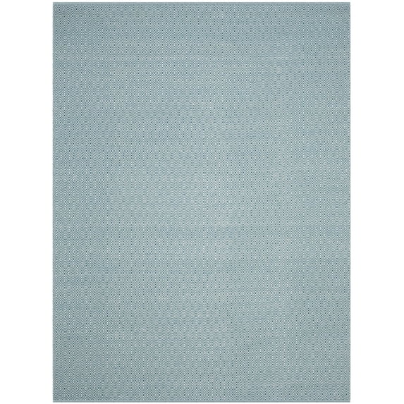 SAFAVIEH Montauk Terrence Geometric Diamond Cotton Area Rug, Ivory/Turquoise, 4' x 6'