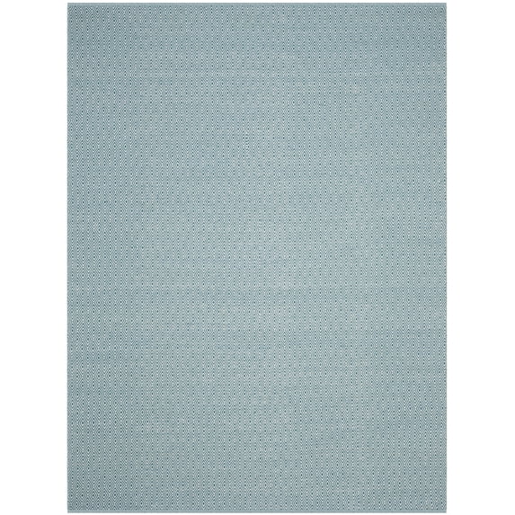 SAFAVIEH Montauk Terrence Geometric Diamond Cotton Area Rug, Ivory/Turquoise, 6' x 6' Square