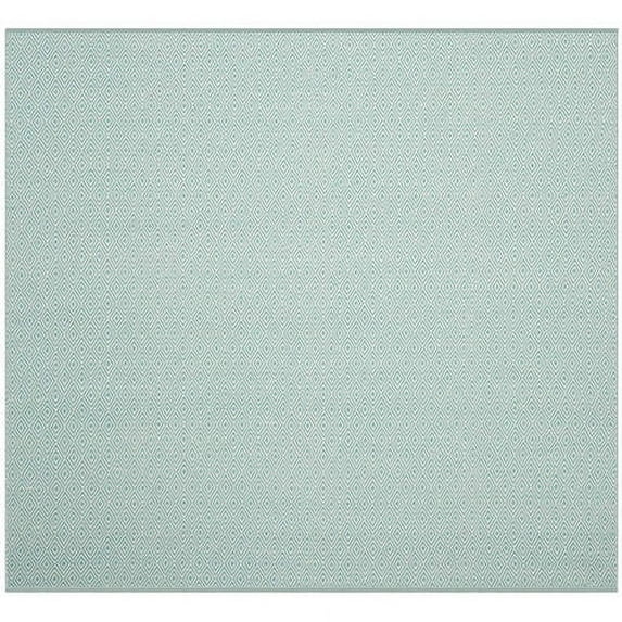 SAFAVIEH Montauk Terrence Geometric Diamond Cotton Runner Rug, Ivory/Aqua, 2'3" x 6'