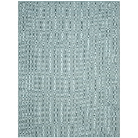 SAFAVIEH Montauk Terrence Geometric Diamond Cotton Runner Rug, Ivory/Turquoise, 2'3" x 6'