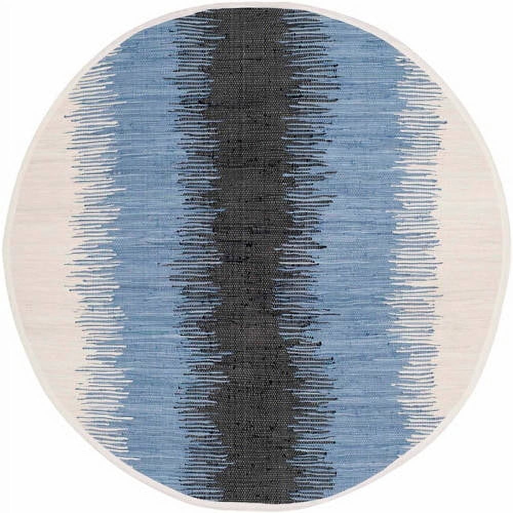 Montauk Black and Blue Handwoven Cotton Area Rug
