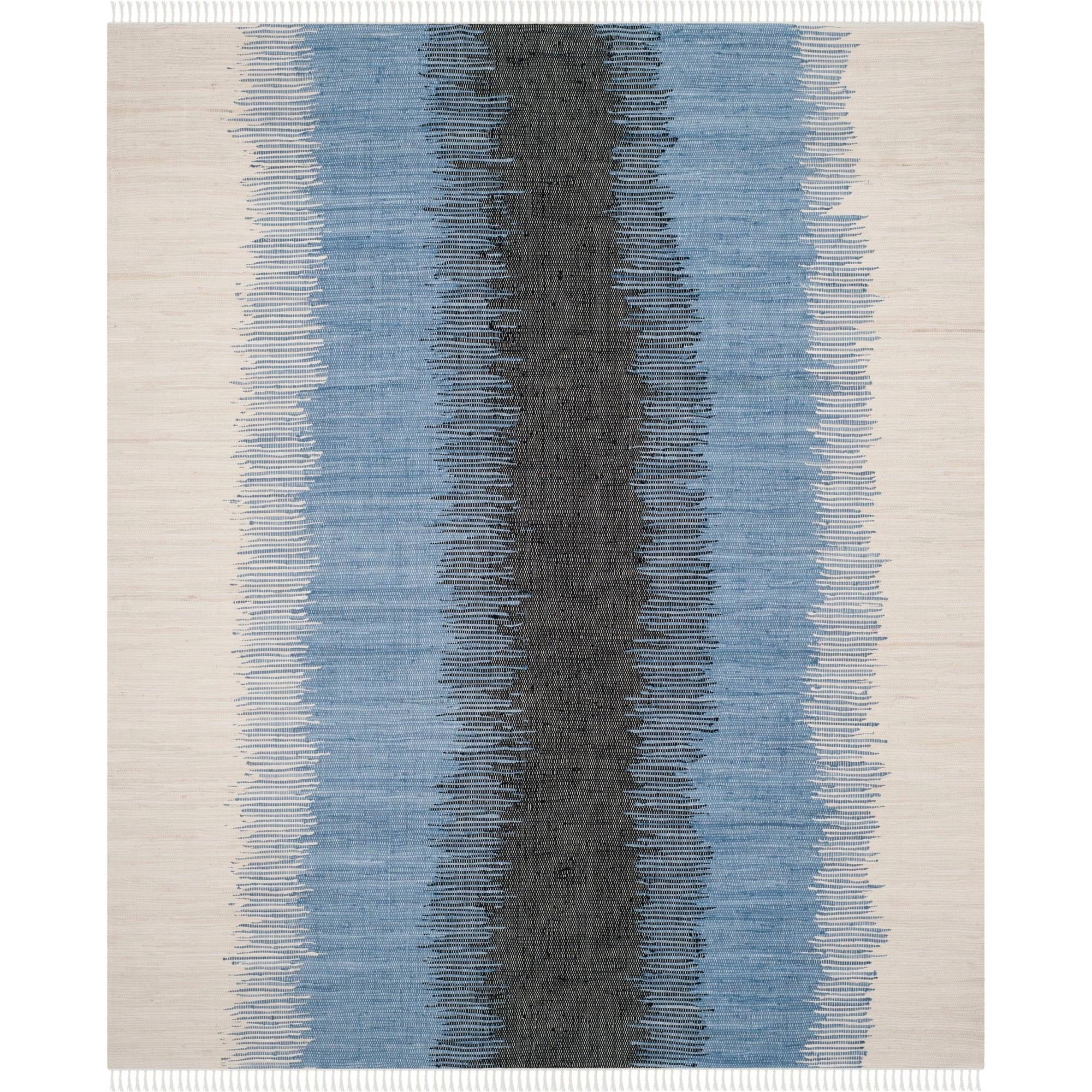 Montauk Gray and Blue Handwoven Cotton Area Rug