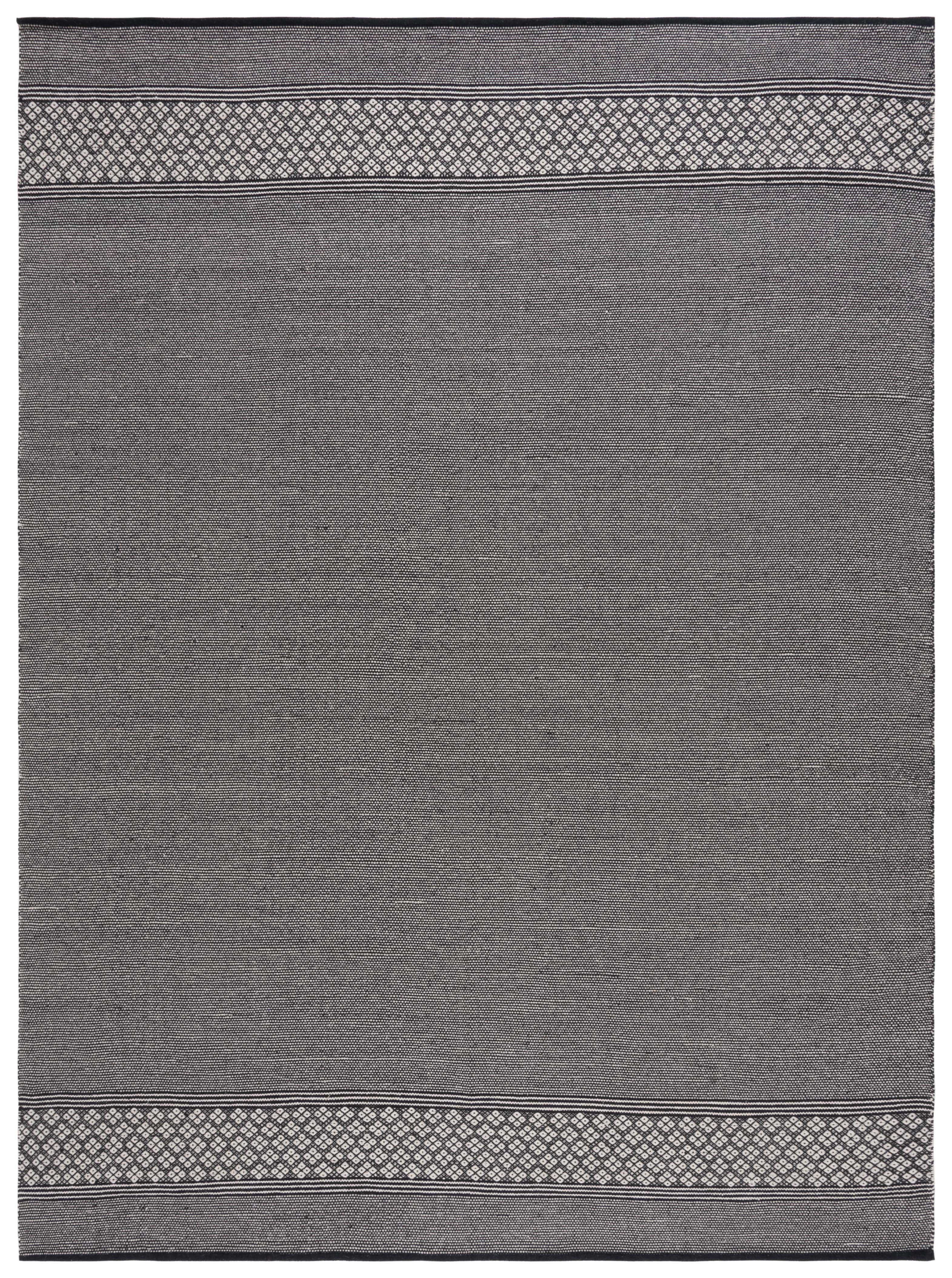 SAFAVIEH Montauk Topher Solid Cotton Area Rug, Black/Ivory, 8' x 10'