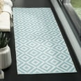 thumbnail image 1 of SAFAVIEH Montauk Tryik Geometric Diamonds Cotton Runner Rug, Light Blue/Ivory, 2'3" x 7', 1 of 6
