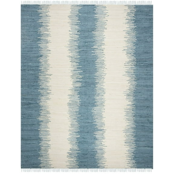 SAFAVIEH Montauk Twyla Striped Cotton Area Rug, Blue, 3' x 5'
