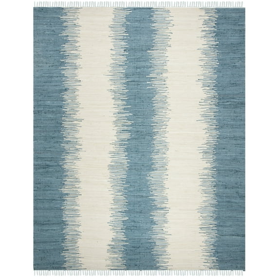 SAFAVIEH Montauk Twyla Geometric Cotton Area Rug, Blue, 9' x 12'