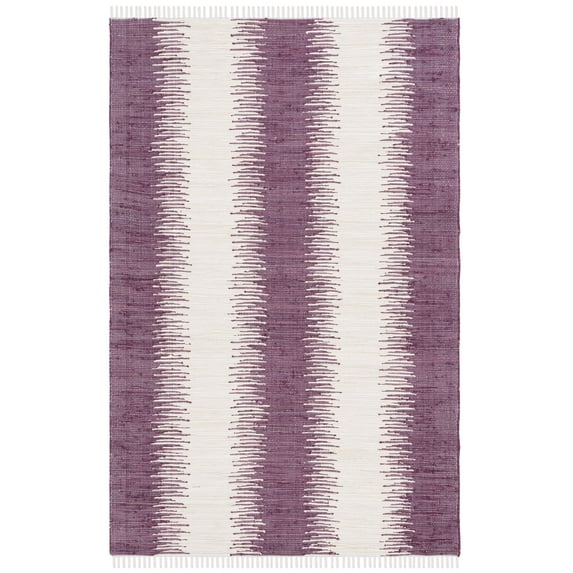 SAFAVIEH Montauk Twyla Geometric Cotton Area Rug, Purple, 6' x 9'