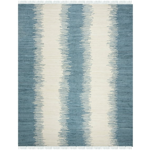 SAFAVIEH Montauk Twyla Striped Cotton Runner Rug, Blue, 2'3" x 7'