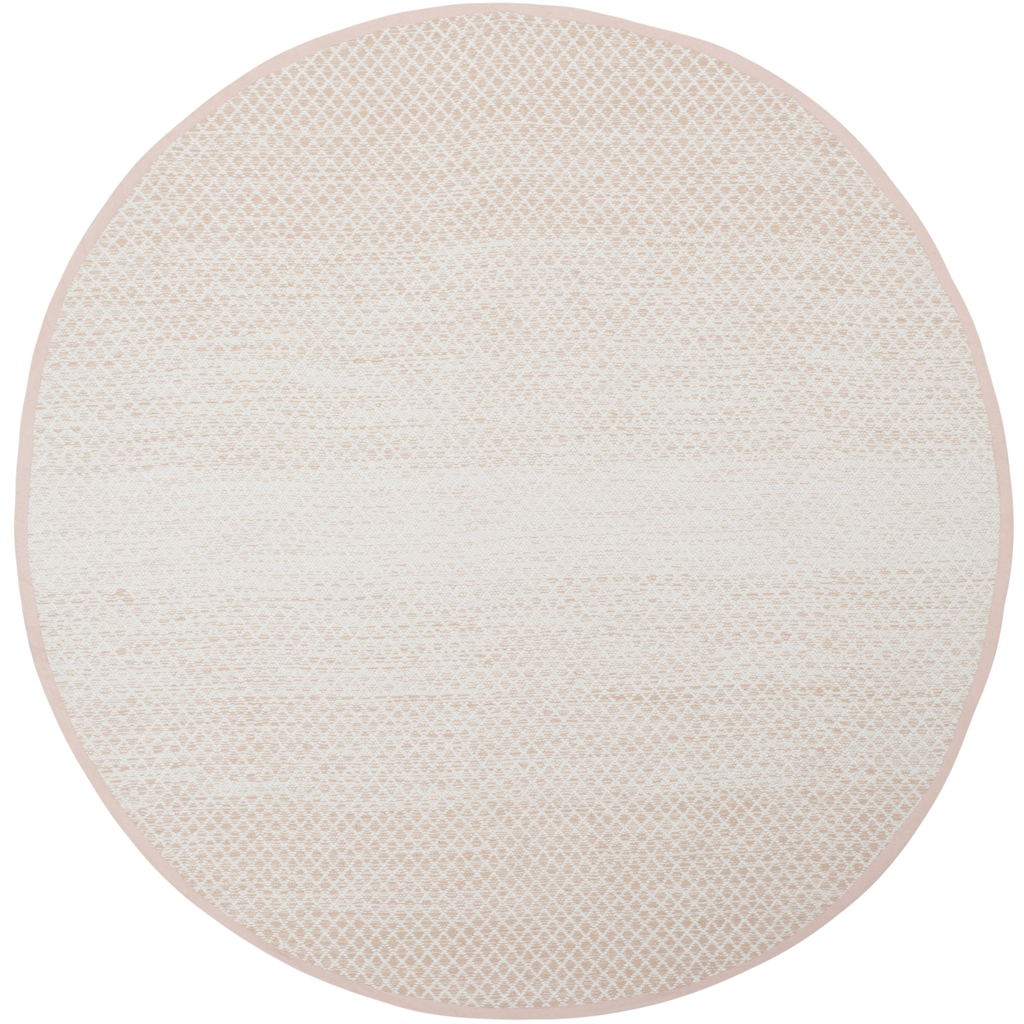 SAFAVIEH Montauk Vaughn Geometric Cotton Area Rug, Beige/Ivory, 4' x 4' Round