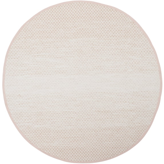 SAFAVIEH Montauk Vaughn Geometric Cotton Area Rug, Beige/Ivory, 4' x 4' Round